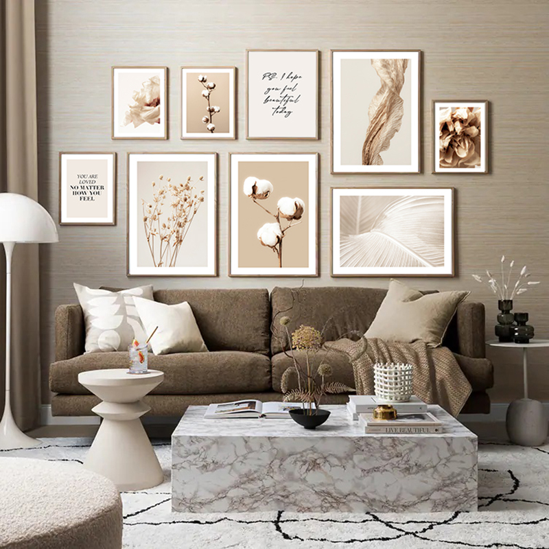 Interior Design Layout - 壁の芸術,ポスター,室内装飾のための自由奔放に生きる花の写真