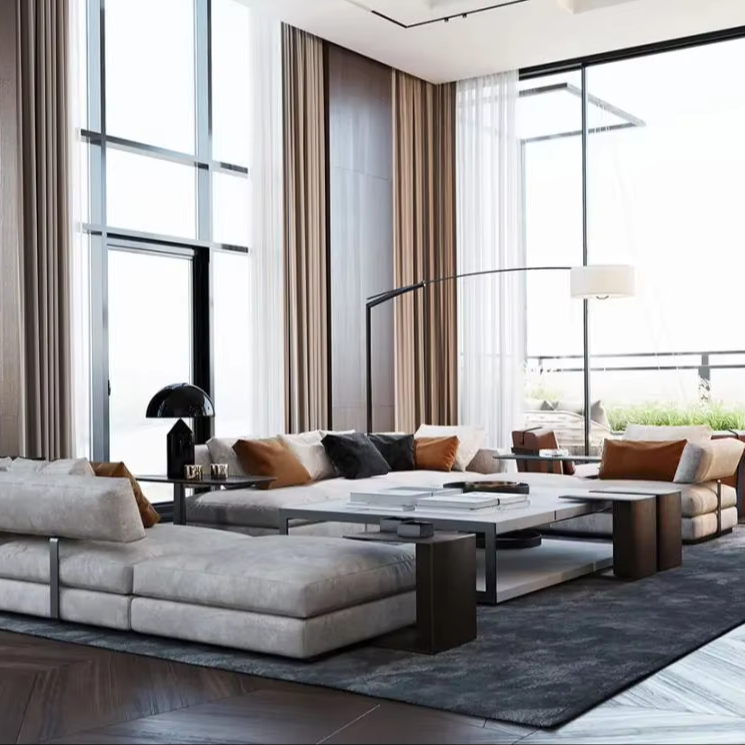 Interior Design Layout - サンハイ超豪華マンションインテリアデザインサービスヴィラハウスアパートメントホームレイアウト3Dレンダリングフロアプラン図面CAD
