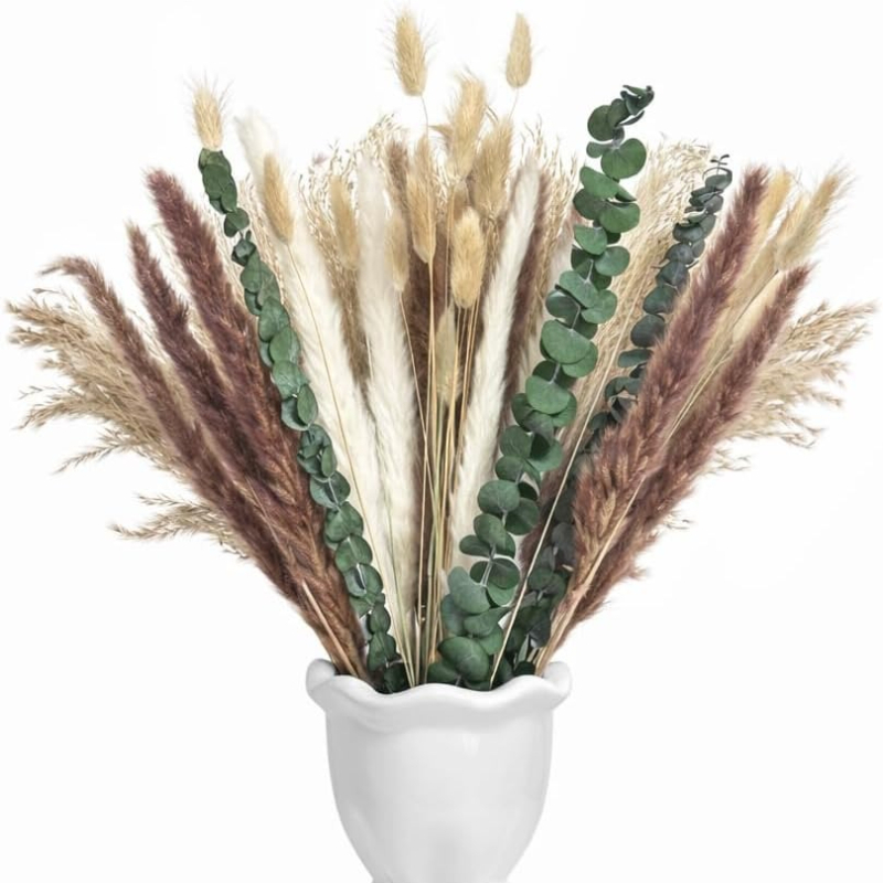 Dried Pampas Bundle - 65個入り DIY ナチュラルドライフラワーバンドル パンパスグラス バニーテール ボヘミアンデコレーション