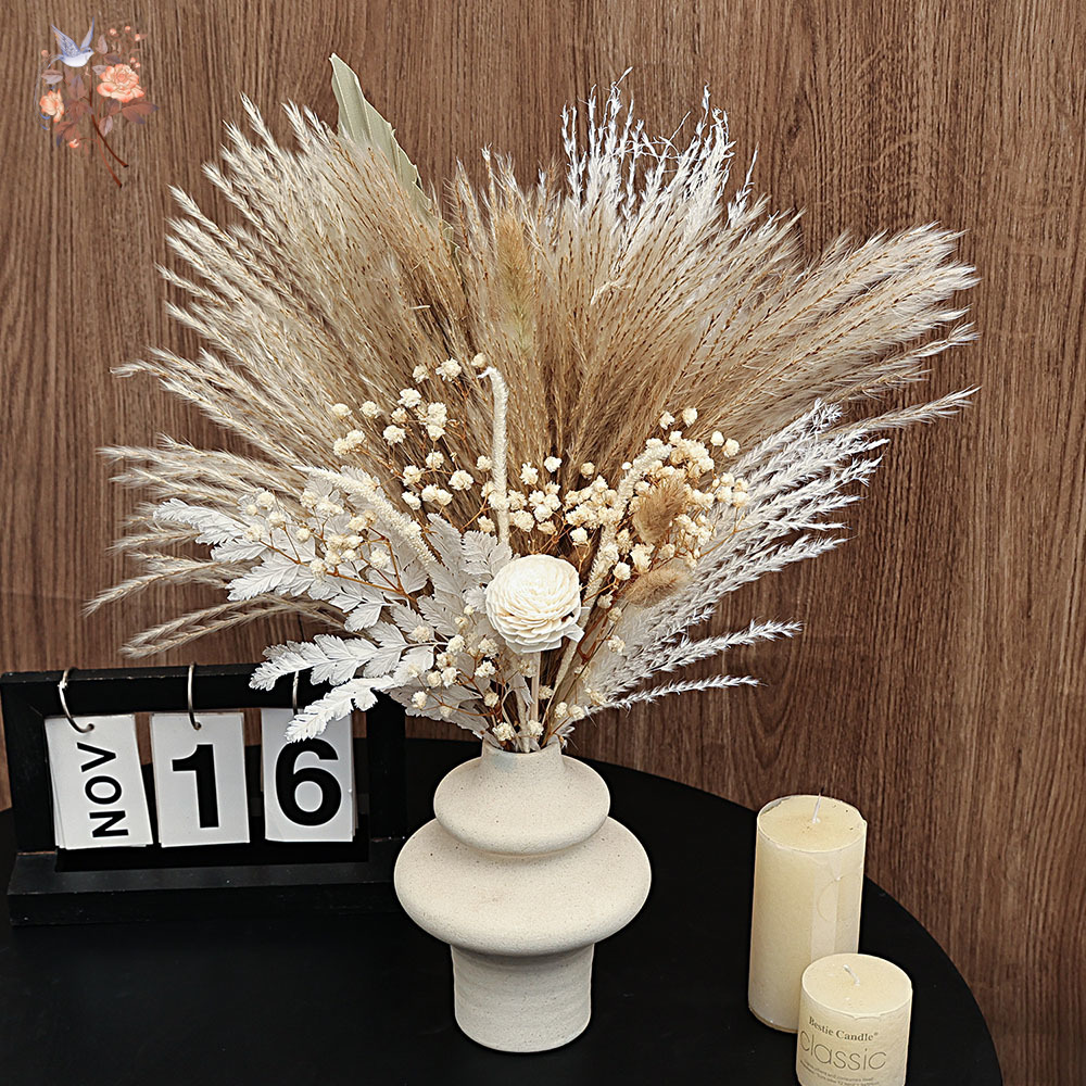 40 個の乾燥ススキの葦ヤシの葉バンドルボヘミアンシックな家 - Dried Pampas Bundle のレビューと価格