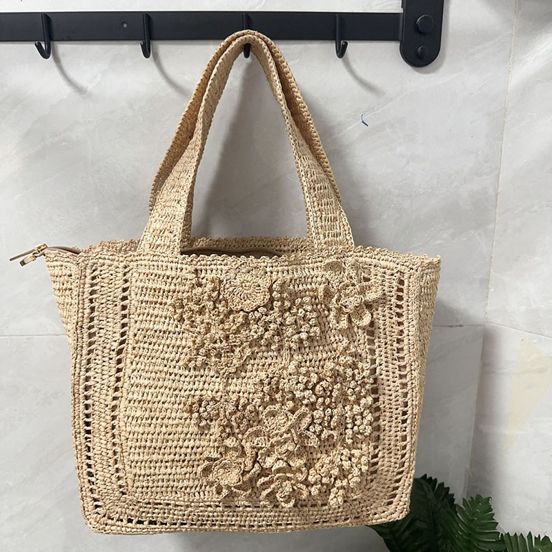 夏の花柄織りトートバッグ ボヘミアンスタイル トラベルストロ - Interior Design Bali のレビューと価格