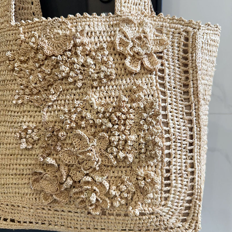 夏の花柄織りトートバッグ ボヘミアンスタイル トラベルストロ - Interior Design Bali のレビューと価格