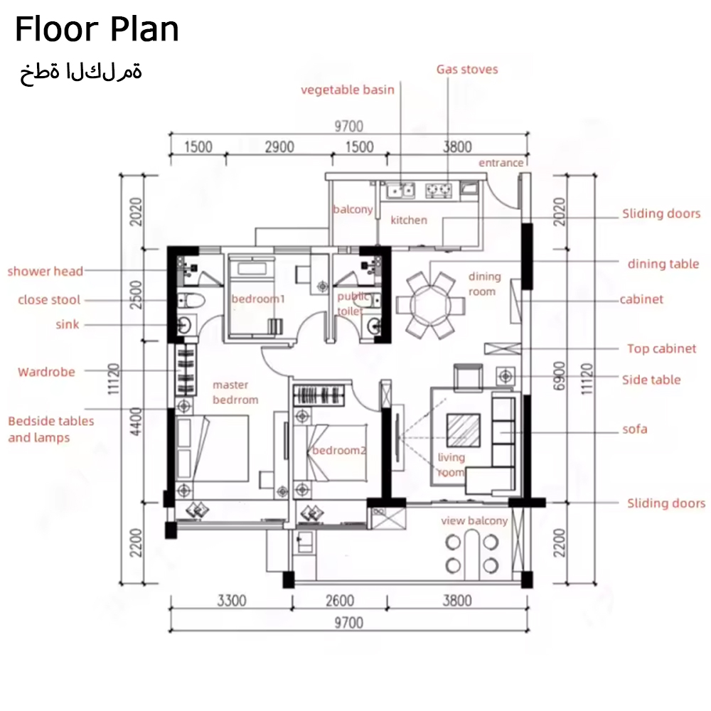 サンハイ超豪華マンションインテリアデザインサービスヴィラハウ - Interior Design Layout のレビューと価格