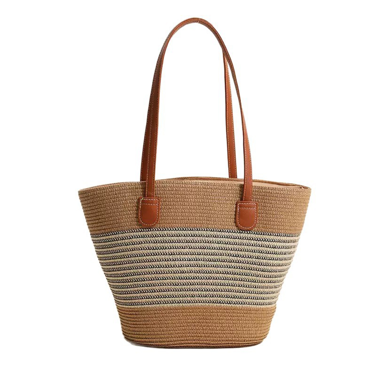 女性用大容量ショルダーバッグ 夏用ストロー編みバスケットハン - Interior Design Bali のレビューと価格