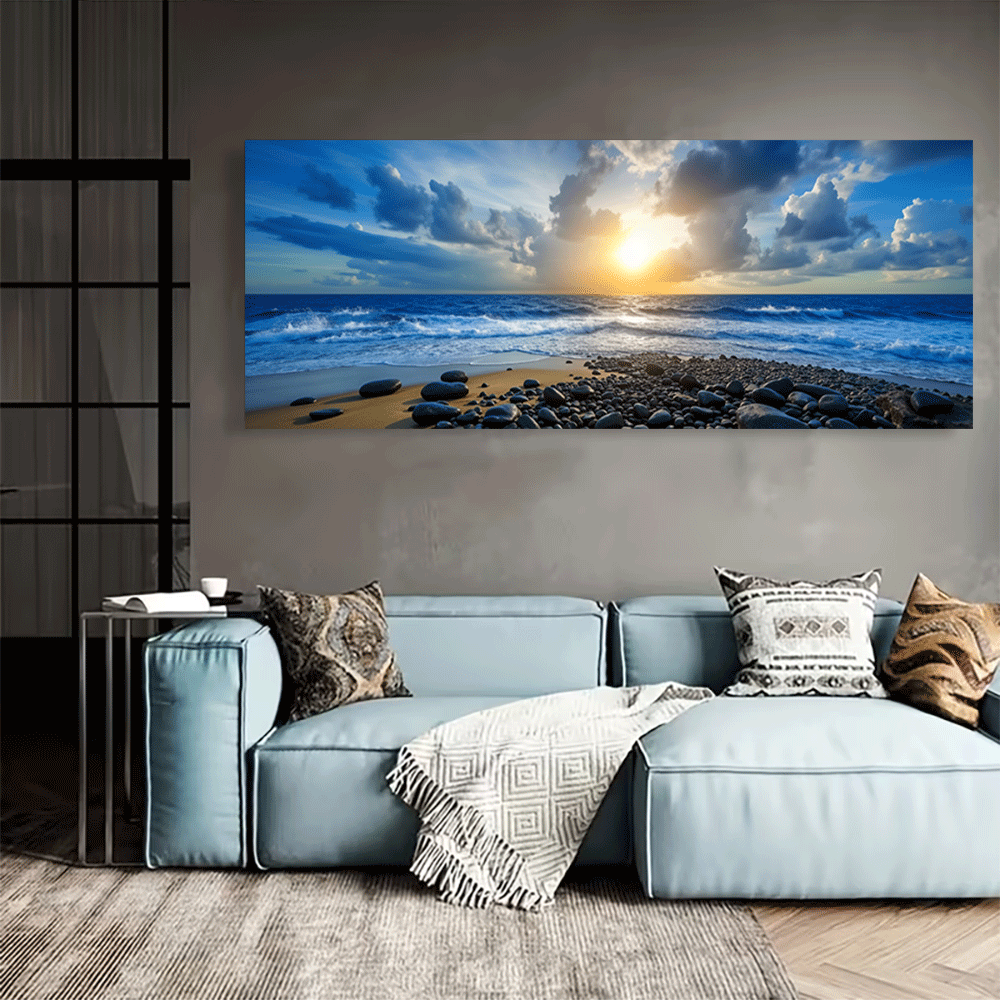 1PC-キャンバスポスター非フレーム化された海の夕日ビーチパ - Interior Design Layout のレビューと価格
