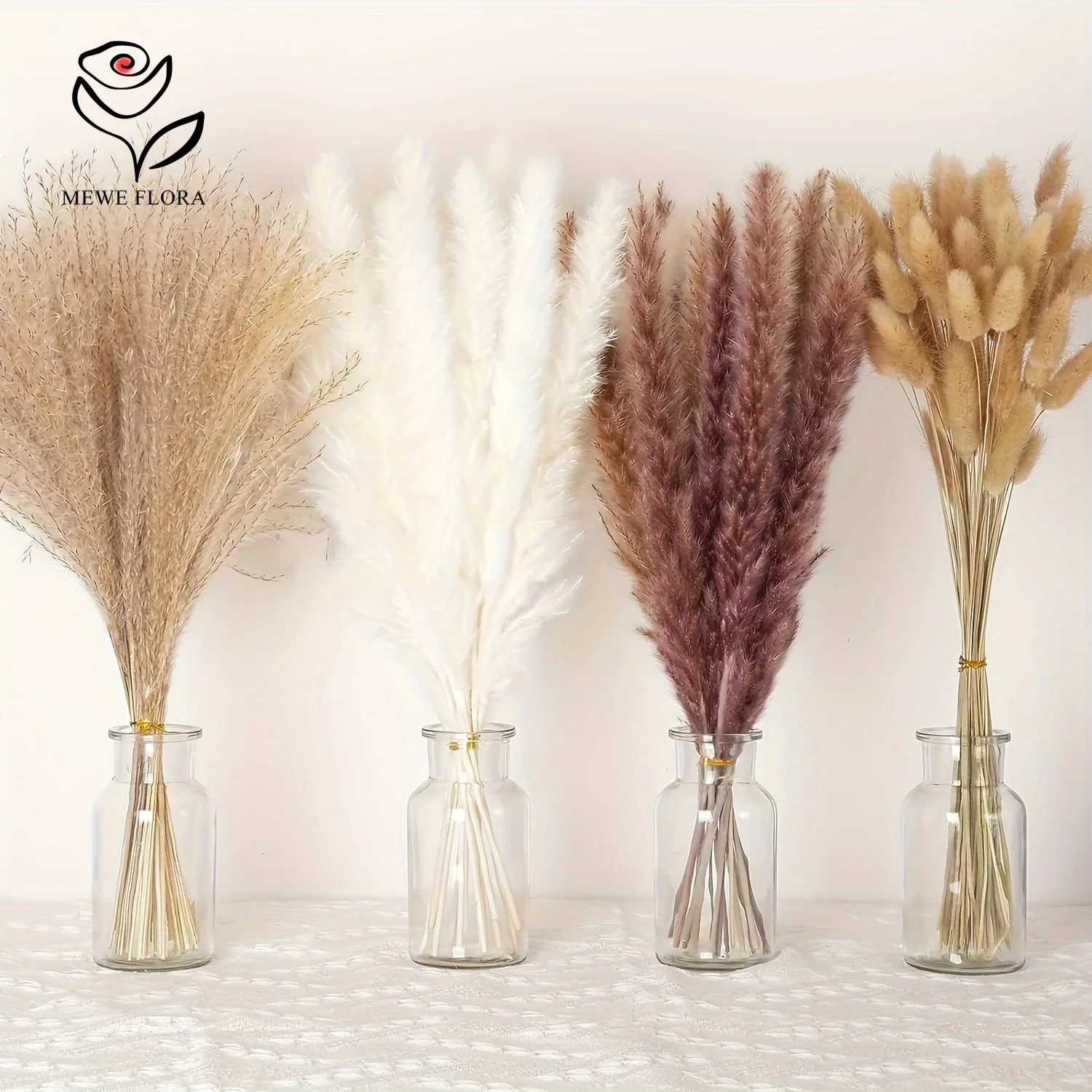 200 個乾燥ススキバニーテール草ビッグバンドル花花束花瓶の - Dried Pampas Bundle のレビューと価格